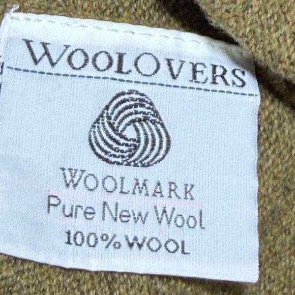 Woolovers Men XL Brown 1/4 Zip 100% Wool Long Sleeve Mock Neck Warm Knit Sweater - Picture 4 of 7